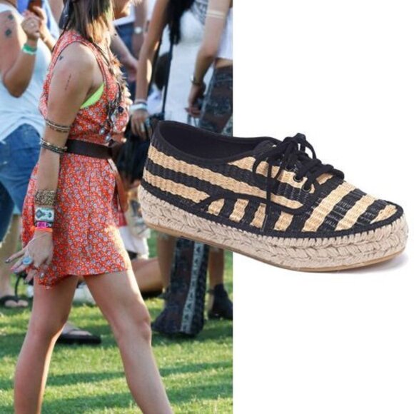Loeffler Randall Alfie Raffia Striped Flatform - Picture 1 of 11